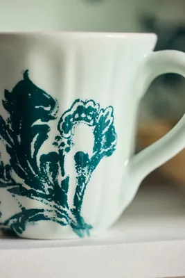 Botanical Silhouette Mug - Green, Glazed Earthenware product
