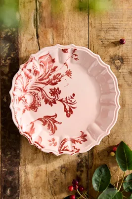 Botanical Silhouette Side Plate - Pink, Glazed Earthenware by Anthropologie, alternate view