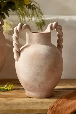 Braided Handle Vase Large - Brown, Terracotta by Anthropologie, image 2