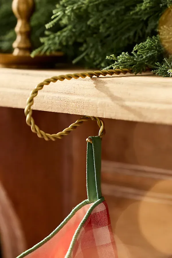 Brass Twist Stocking Hooks Set of 4 - Gold, Brass by Anthropologie