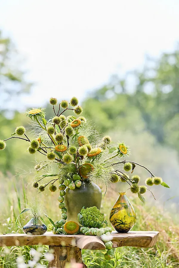 Buried Glass Vase - Green by Anthropologie