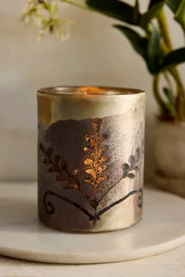 Burnished Leaves Large Glass Votive by Anthropologie, image 2