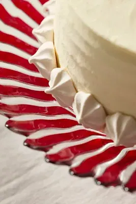 Candy Cane Glass Cake Stand by Anthropologie, alternate view