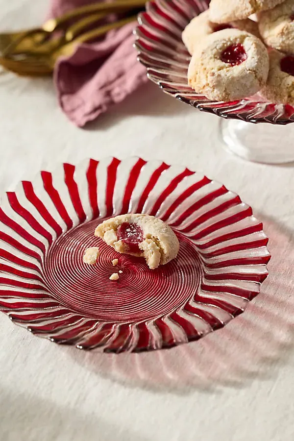 Candy Cane Glass Dinner Plate by Anthropologie
