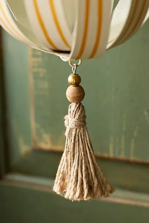 Candy Stripe Globe Ornament - Yellow, Iron by Anthropologie, image 2