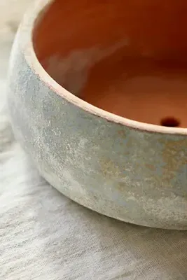 Canyon Ceramic Bowl Planter - Blue by Anthropologie, image 2