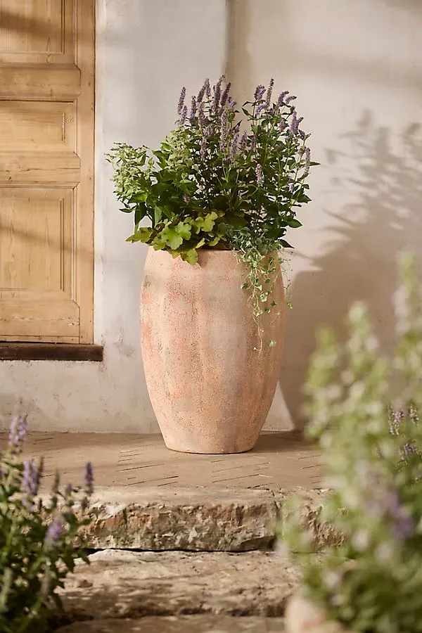 Canyon Tall Egg Planter - Orange, Ceramic by Anthropologie