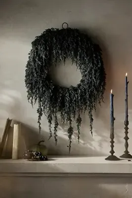 Cascading Black Boughs Faux Wreath - Black by Anthropologie, alternate view