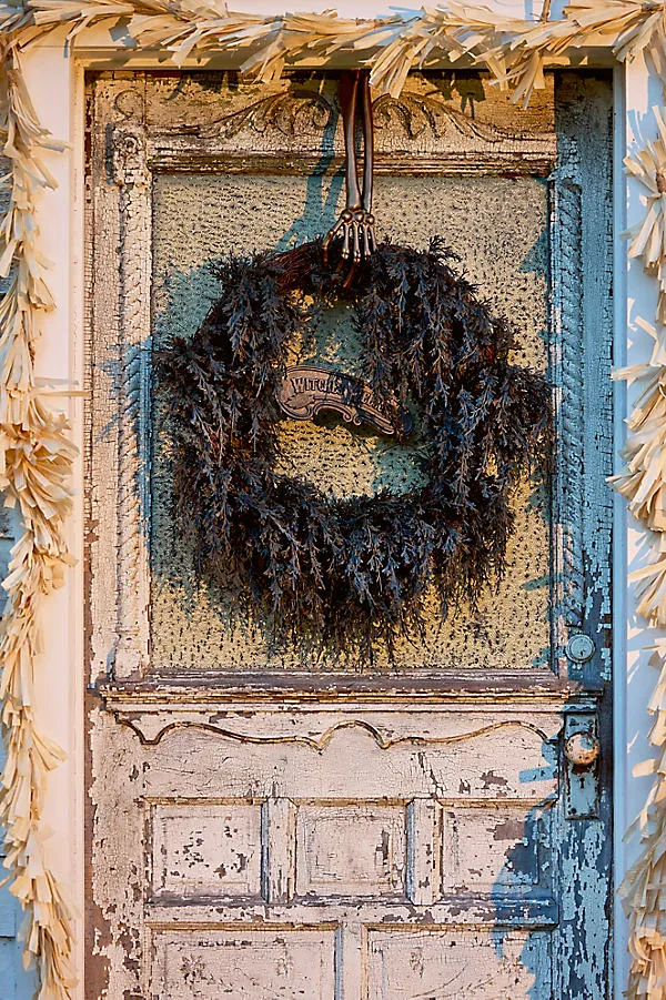 Cascading Black Boughs Faux Wreath - Black by Anthropologie