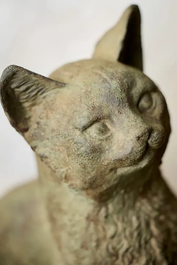Cast Iron Cat Ornament - Green, Cast Iron by Anthropologie, alternate view