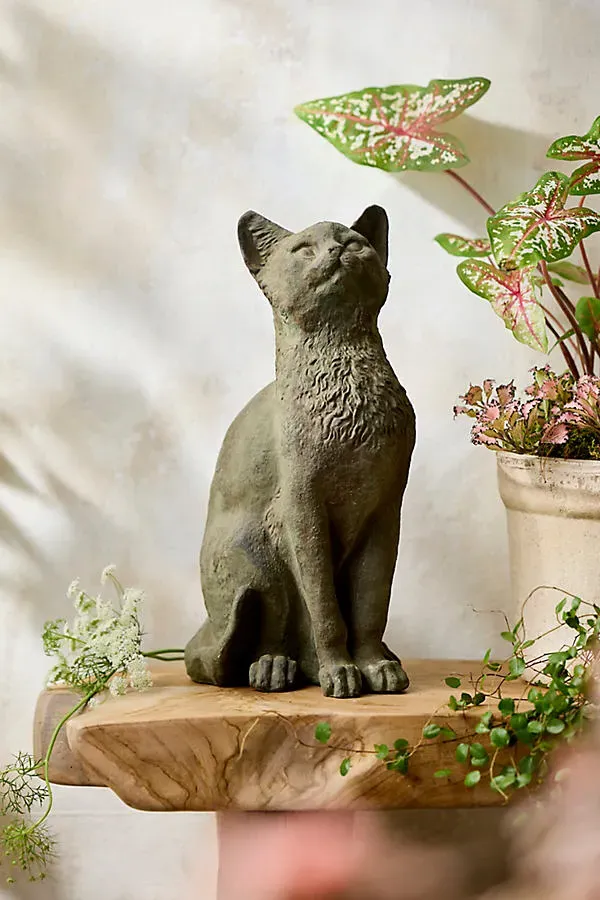 Cast Iron Cat Ornament - Green, Cast Iron by Anthropologie