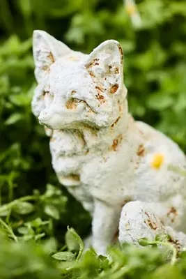 Cast Iron Fox Sculpture - White product