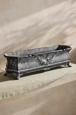 Cast Iron French Trough Planter - Grey by Anthropologie, image 2