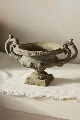 Cast Iron Handled Urn Planter - Green, Cast Iron by Anthropologie, image 2