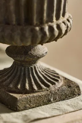 Cast Iron Linea Urn Planter - Green, Cast Iron by Anthropologie, image 2