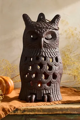 Cast Iron Owl Lantern - Small by Anthropologie, alternate view