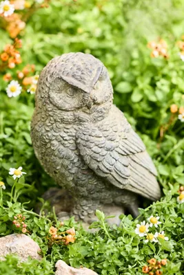Cast Iron Owl Sculpture - Gray by Anthropologie, image 2