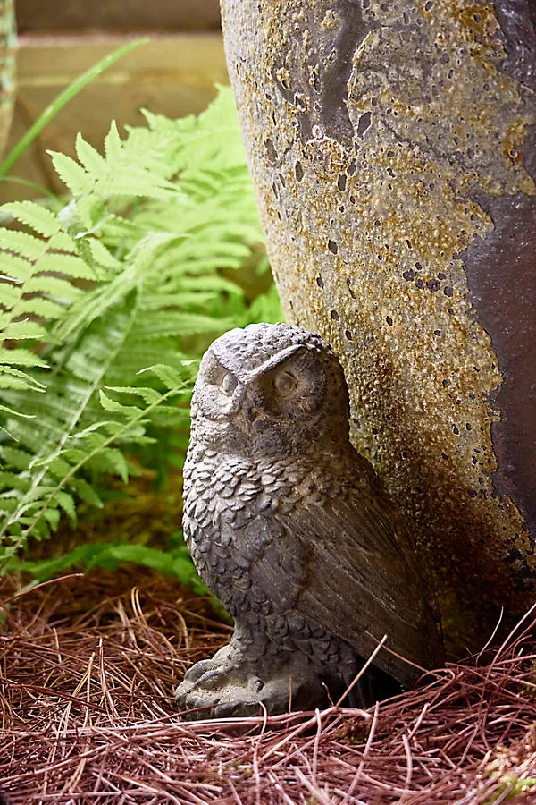 Cast Iron Owl Sculpture - Gray by Anthropologie