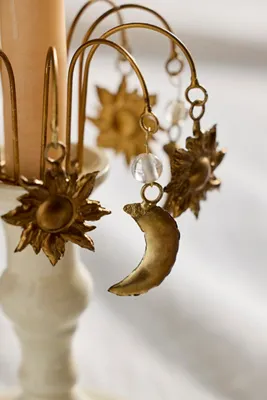 Celestial Chandelier Candle Wreath - Gold by Anthropologie, alternate view