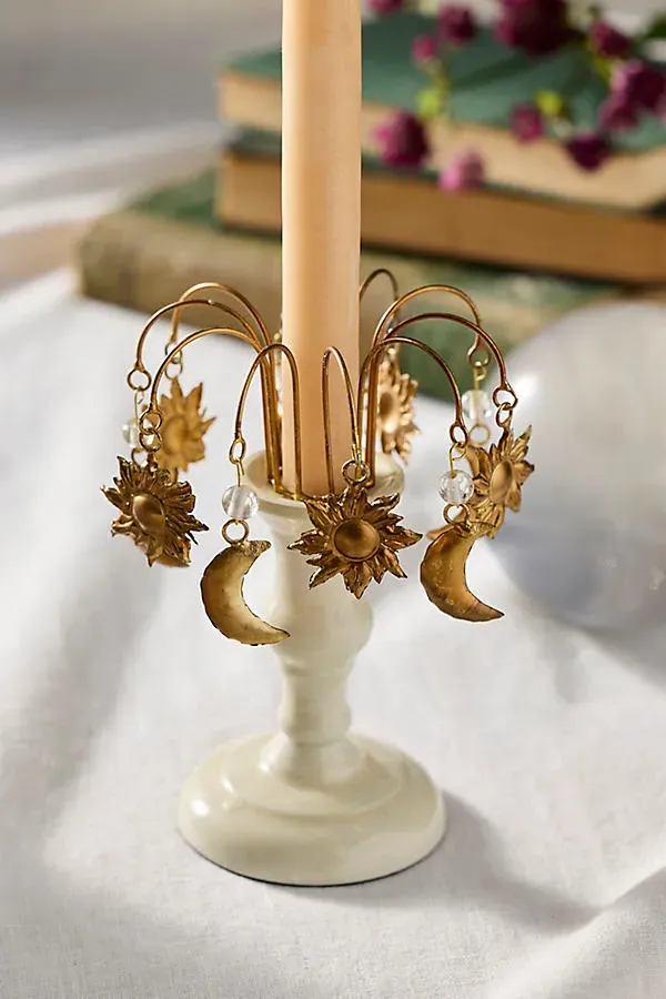 Celestial Chandelier Candle Wreath - Gold by Anthropologie