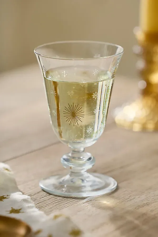 Celestial White Wine Glass - Hand-Painted by Anthropologie