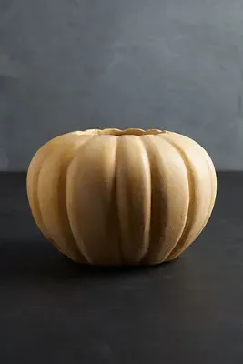 Ceramic Pumpkin Planter - Orange, Terracotta by Anthropologie, alternate view