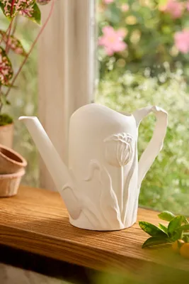 Ceramic Tulip Watering Can - White, Stoneware product