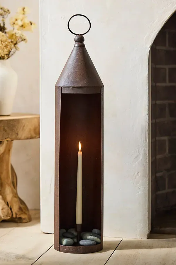 Chimney Taper Holder - Brown, Aged Iron by Anthropologie