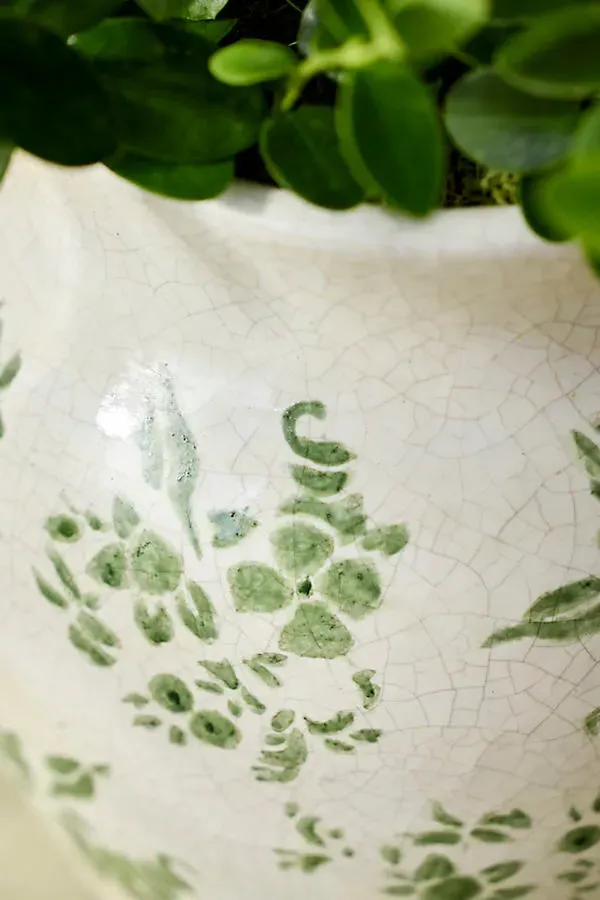 Chinoiserie Terracotta Jar Planter - Green product