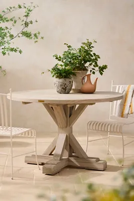Clovis Cross Leg Round Dining Table - Teak product