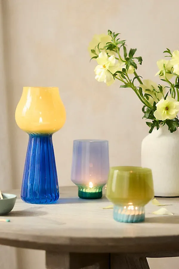 Color Pop Glass Votives Set of 3 - Cool by Anthropologie