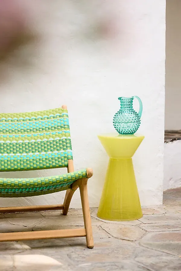 Colorful Glass Narrow Side Table - Yellow product