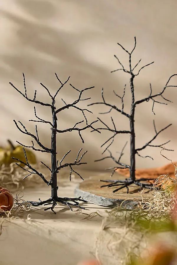 Concordville Spooky Village Trees Set of 2 - Black by Anthropologie