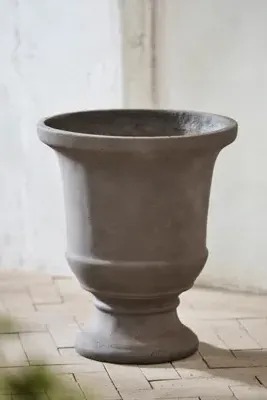 Concrete Fluted Edge Urn Planter - Brown by Anthropologie, image 2