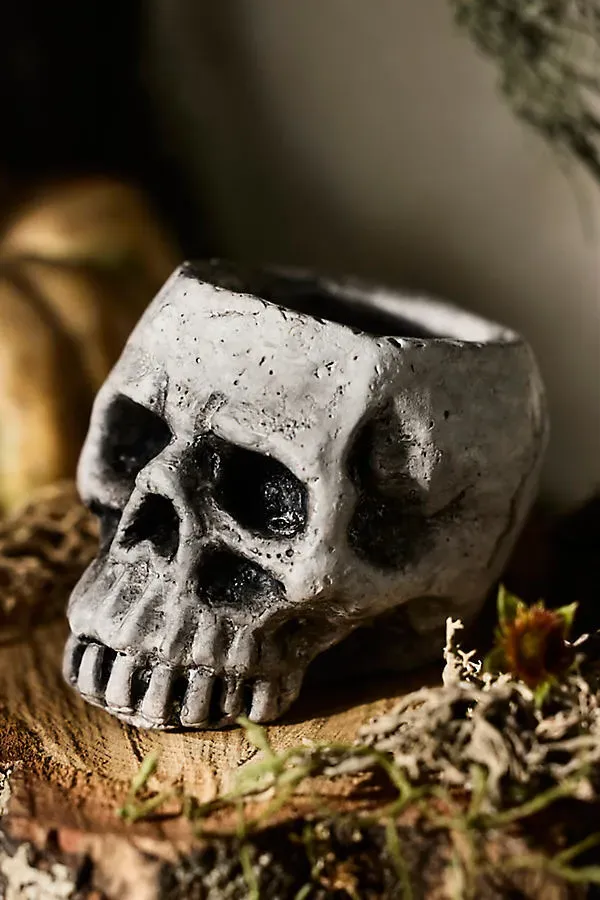 Concrete Skull Planter - Grey, Concrete product