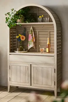 Conservatory Teak Storage Cabinet - Grey by Anthropologie, alternate view