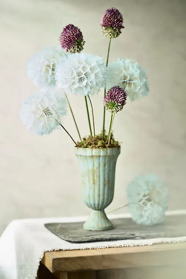 Crafted Botanical Pastel Dandelion Stems Set of 5 - Blue by Anthropologie