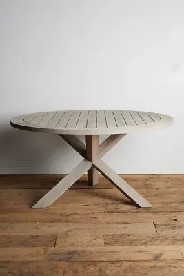 Cross Leg Round Dining Table - Teak product