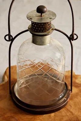 Cut Glass Iron Lantern - Brown product