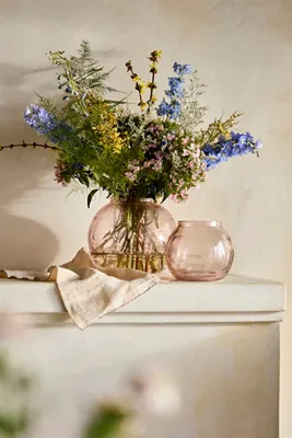 Cut Glass Small Orb Vase - Pink, Glass product