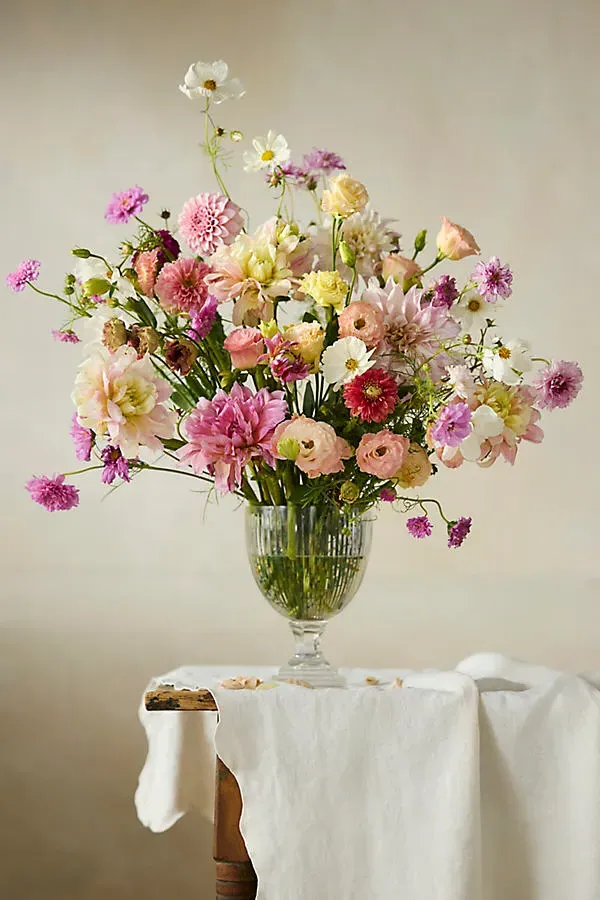 Cut Glass Vase - Clear, Glass by Anthropologie