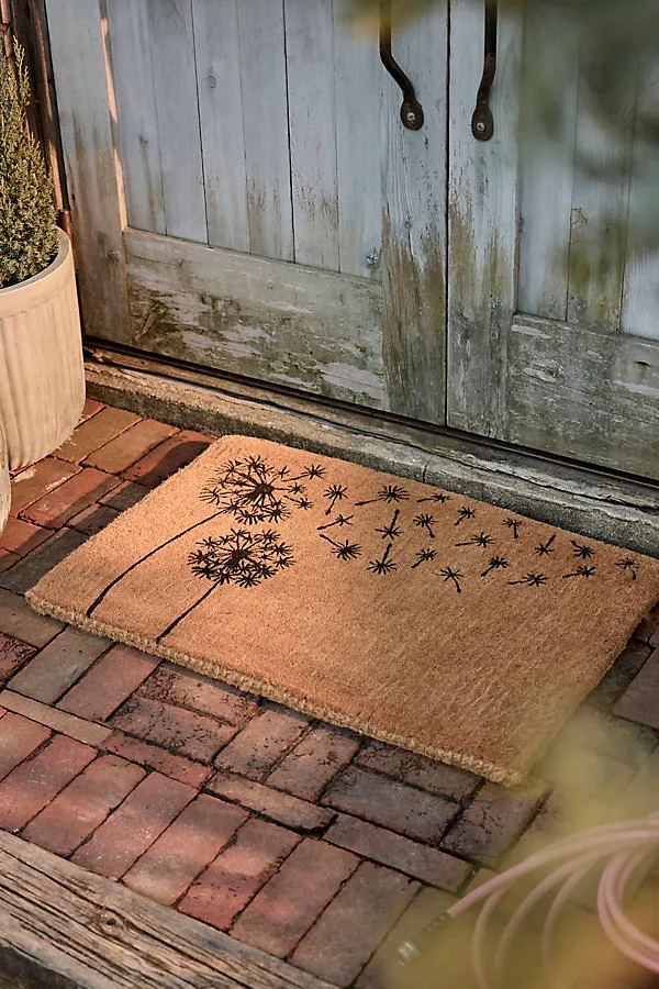 Dandelion Wish Small Coir Doormat - Beige by Anthropologie