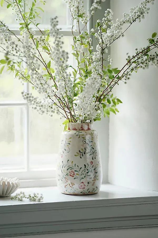 Distressed Rose & Vine 2XS Terracotta Vase by Anthropologie