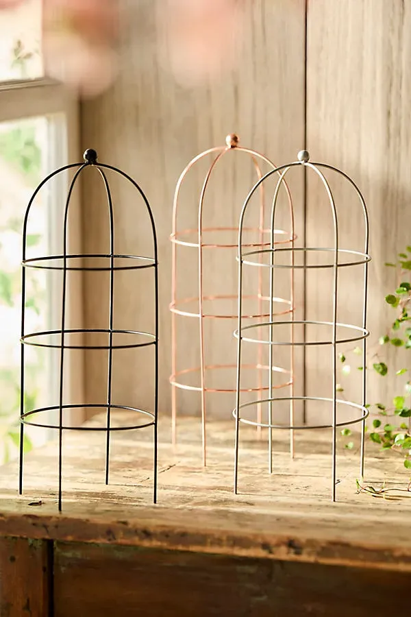 Domed Cylinder Iron Mini Trellis - Black by Anthropologie, alternate view