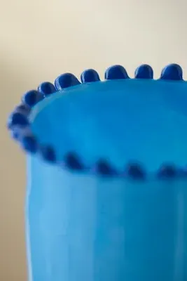 Dotted Rim Large Column Vase - Blue, Glass by Anthropologie, image 2