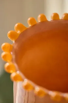 Dotted Rim Small Column Vase - Orange, Glass by Anthropologie, image 2