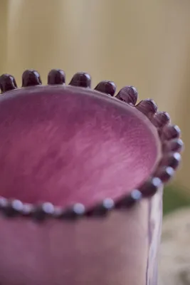 Dotted Rim Small Column Vase - Purple, Glass by Anthropologie, image 2