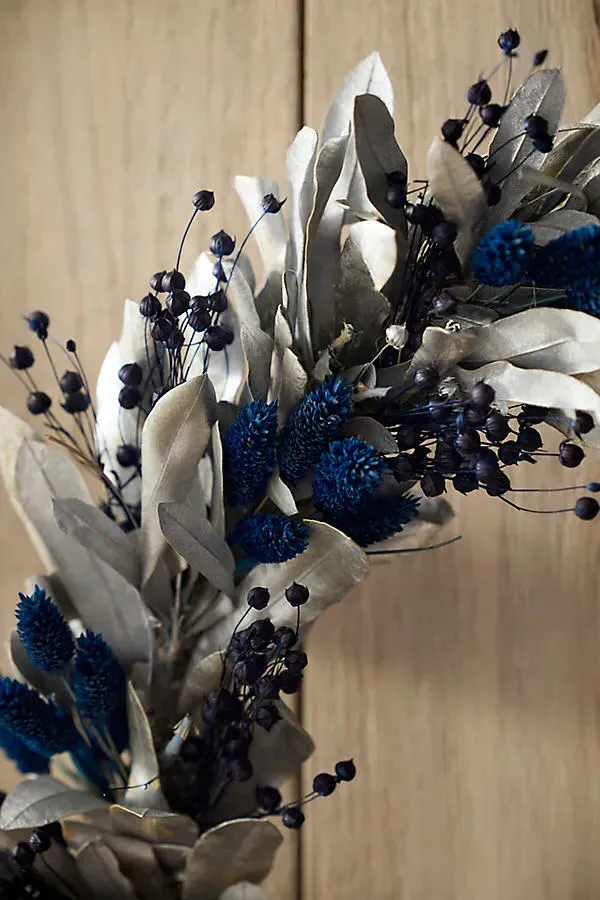 Dried Wreath - Blue, Silver by Anthropologie, alternate view
