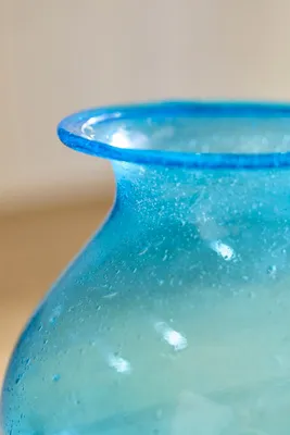 Droplet Recycled Glass Vase - Blue product