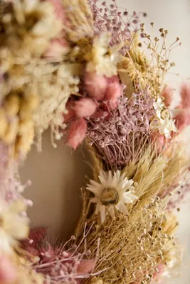 Dutch Field Mix Dried Botanical Wreath - Blush product